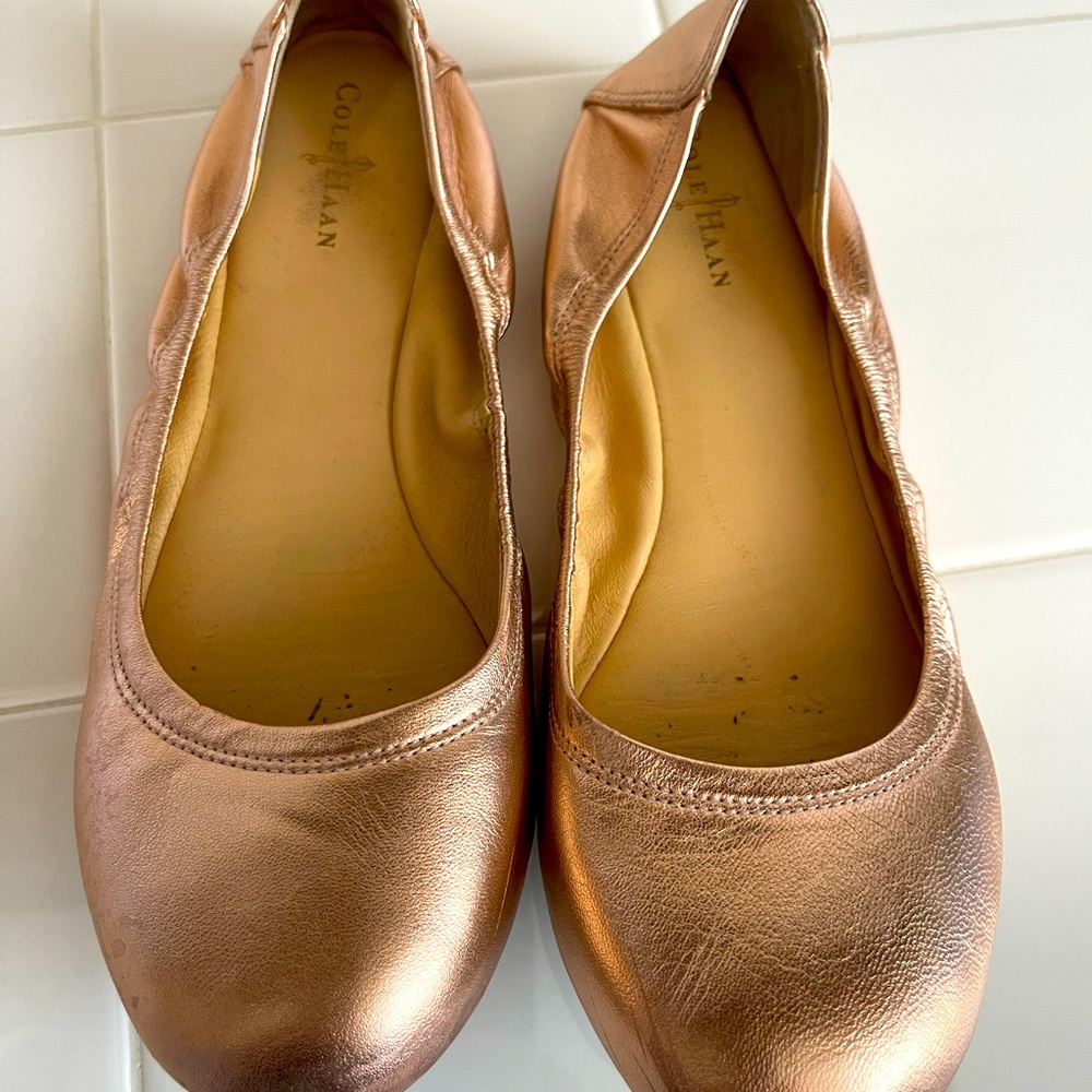 Rose gold Cole Haan flats, 8